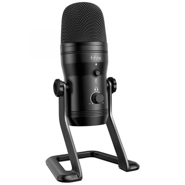 FIFINE K690 USB Microphone (Blue Yeti Killer) with 4 Polar Patterns, Gain Dial, Live Monitoring and a Mute Button